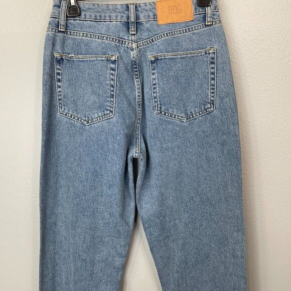 BDG Mom Jeans Womens 27 Blue Denim High Rise Straight Distressed - Picture 5 of 11